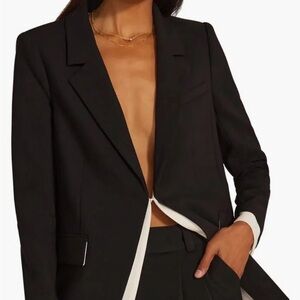 Favorite Daughter Navy Blazer with White Contrast Trim